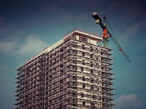 Scaffolding built around a high rise building - protected by liability Insurance