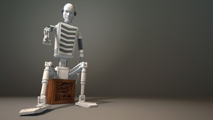 Robots sitting down. Soon to be on building sites in the UK?